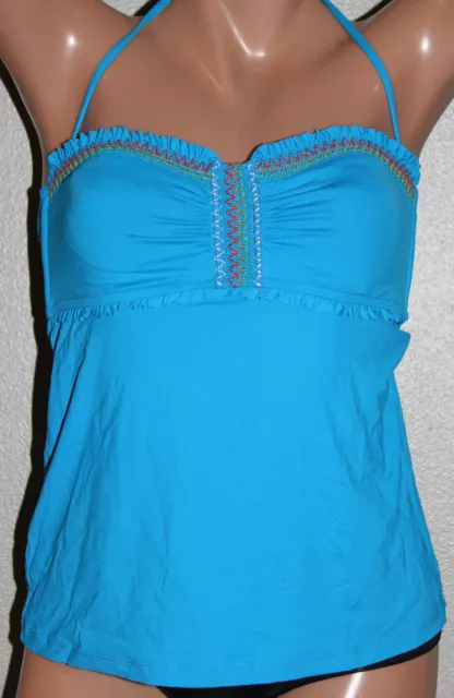 NEW LUCKY BRAND Fiesta Blue Cross Back Halter Swimwear Bikini Top M Medium  $62 $9.99 - PicClick