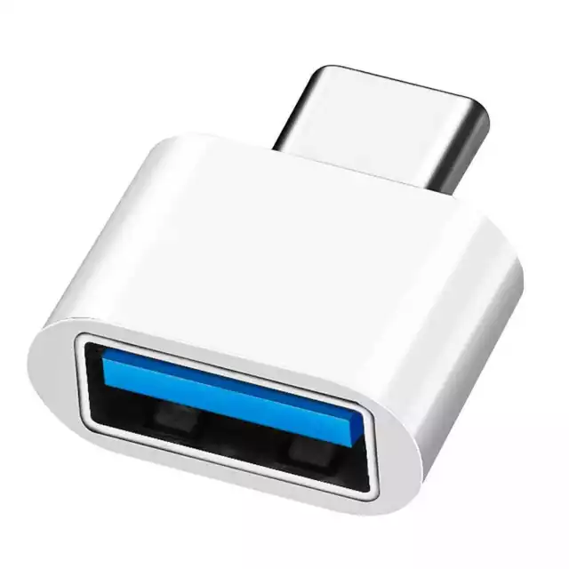 Adaptador OTG Conversor USB 3.0 A Tipo C H/M para Datos Telefono Tablet Blanco