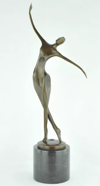 Signed Bronze Modern Style Art Deco Style Acrobat Dancer Sculpture Statue