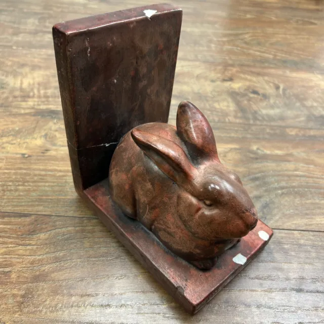 Bunny Rabbit Heavy Bookend Door Stop Easter Farmhouse Decor Nature Heavy Flaws**