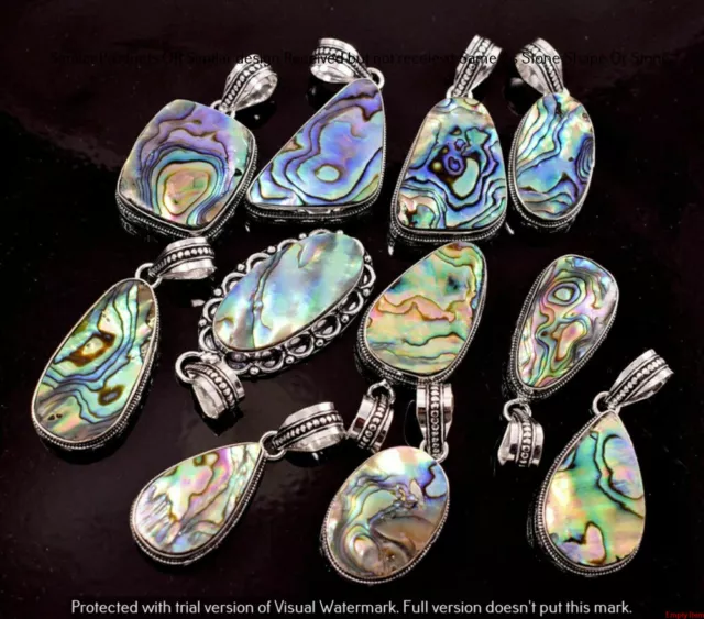Abalone Shell 5 Pcs Wholesale Lot 925 Sterling Silver Plated Jewelry NP-17-420