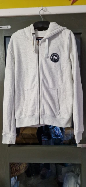 LADIES GREY MARL Zip Up Hoodie Jersey Sweater Jacket Size 12 Soul