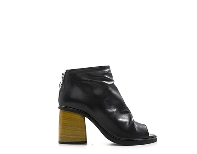 Chaussures REBECCA VAN DIK Femme Bottes Noir Cuir Naturel EASY04NAP-NG