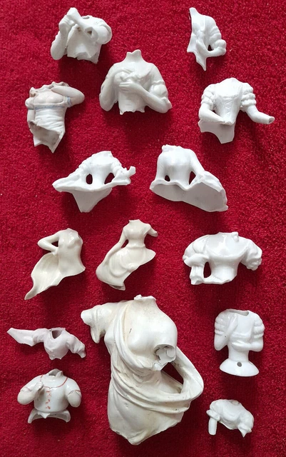 Bodenfund 15 x antike Porzellan Damen Figuren Torsos Brüche Basteln Dekoration
