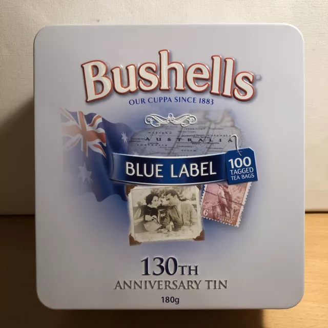 Bushells 130th Anniversary EMPTY Collectable Tin Can