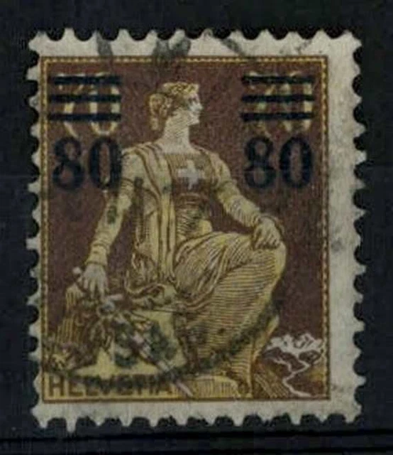 Switzerland 1915 SG#301, 80c On 70c Orange-Yellow & Chocolate Used Cat £28 #F416