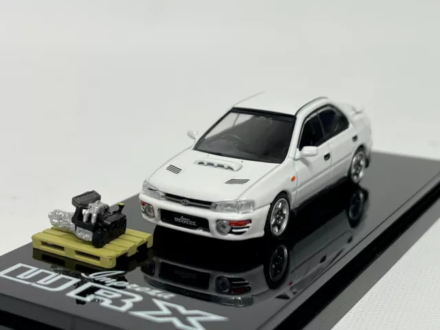 Hobby Japan Subaru Impreza WRX 1992 white with display cas - spare engine 1:64