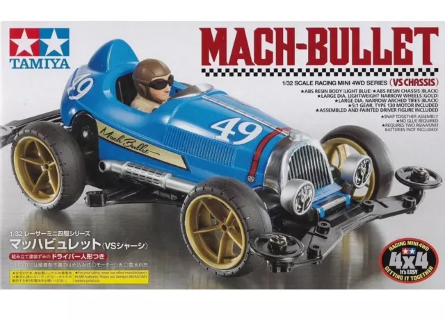 Tamiya 18091 Mini 4wd Mach Bullet (Vs Chassis) Assembly Kit 1/32