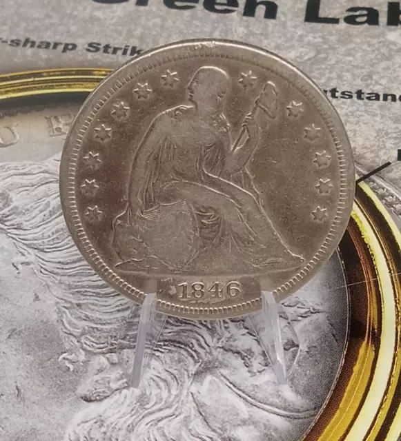 1846-P SEATED LIBERTY  Dollar Silver Dollar  VERY NICE TP-5688