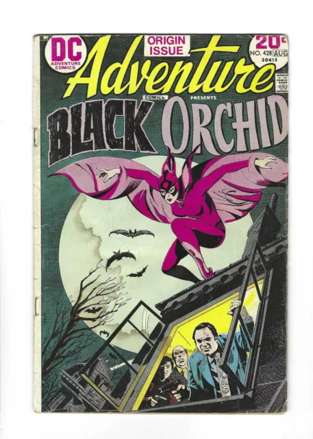Adventure Comics #428 1st Black Orchid, water damage, 4.0 VG, DC
