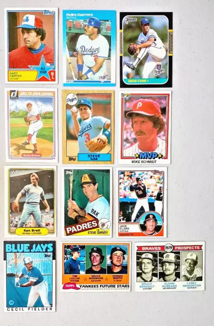 Baseball Card Lot Of 12 1970's-80's Rookies Star Players HOF Topps Fleer #009