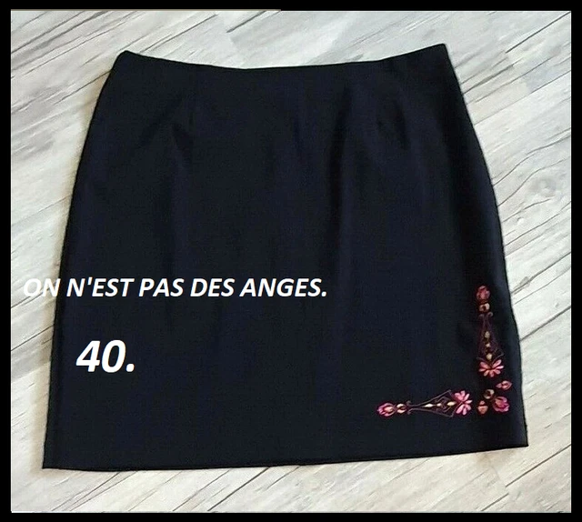 Jupe Sandro Rouge Taille 38 Avec Broderie Crochet - Style A-Line, Thème Fleuri, Très Bon état