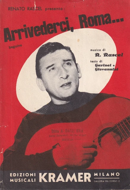 CS1 - SPARTITO Musicale Vintage ARRIVEDERCI ROMA - Rascel/ Giovannini ...