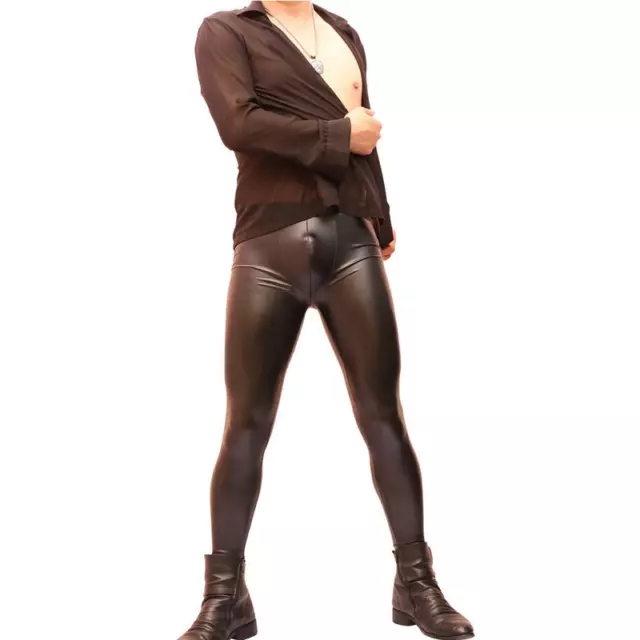 MEN SEXY TROUSERS Pants Faux Leather Skinny Tight Leggings Elastic  Waterproof £25.19 - PicClick UK