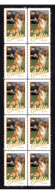 Collie Working Dog Strip Of 10 Mint Vignette Stamps #5