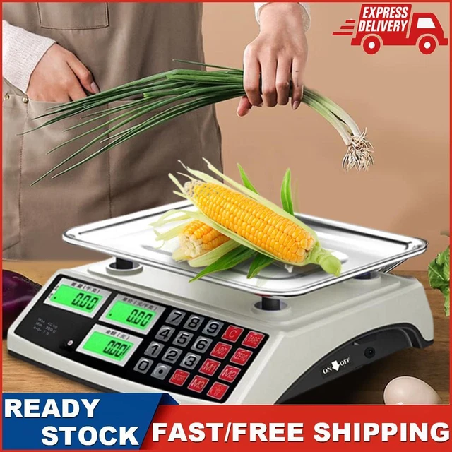 40KG/1G PRICE COMPUTING Scale LCD Digital Display for Farmers Market ...