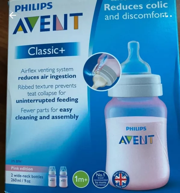 Philips AVENT Anti-Colic Feeding Bottle (260 ml, Pink)