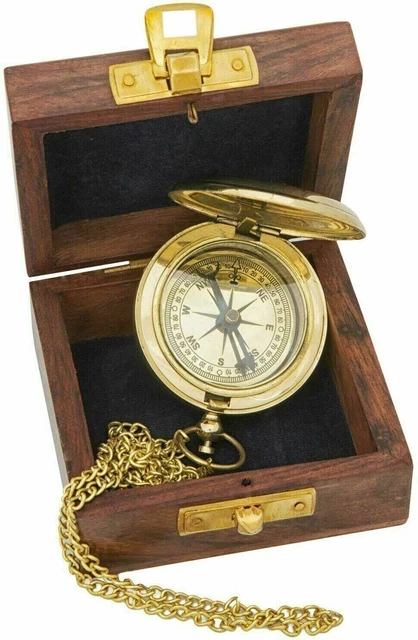 Boussole Calendrier En Laiton Antique - Style Vintage Marine - Avec Boîte - Collection