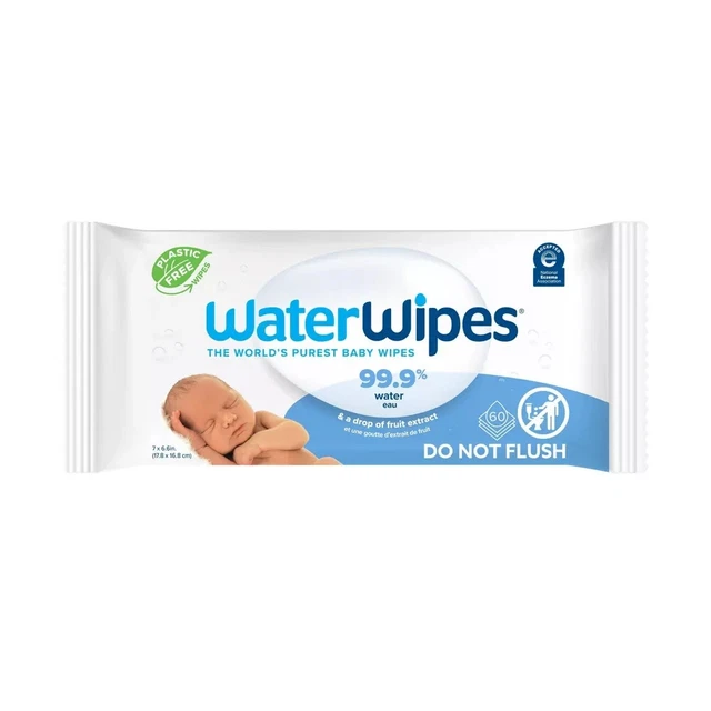 WaterWipes Baby Wipes Original Plastic-Free  99.9% Water - Choose Your Pack Size