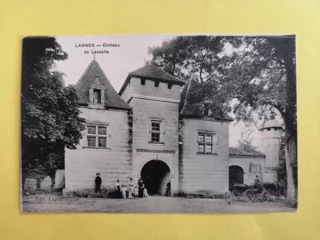cpa 47 - LANNES (Lot et Garonne) CHÂTEAU de LASALLE Attelage Edit. LAPONTERIC