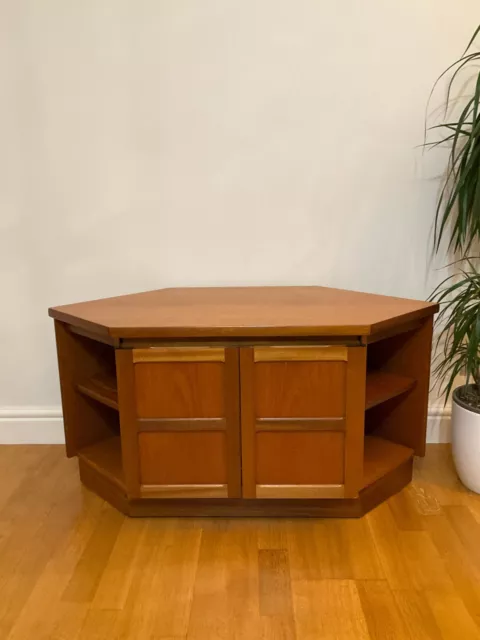 Nathan Corner TV Unit Stand Mid-Century Vintage Teak Retro Cabinet