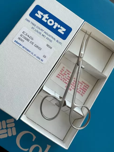 STORZ Eye Scissors 10.9cm Curved Sharp Tips E3426