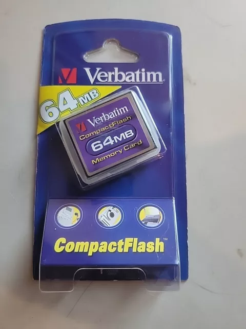 VTG Verbatim Compact Flash 64MB Digital Memory Card 47003 Taiwan 2001 NEW SEALED