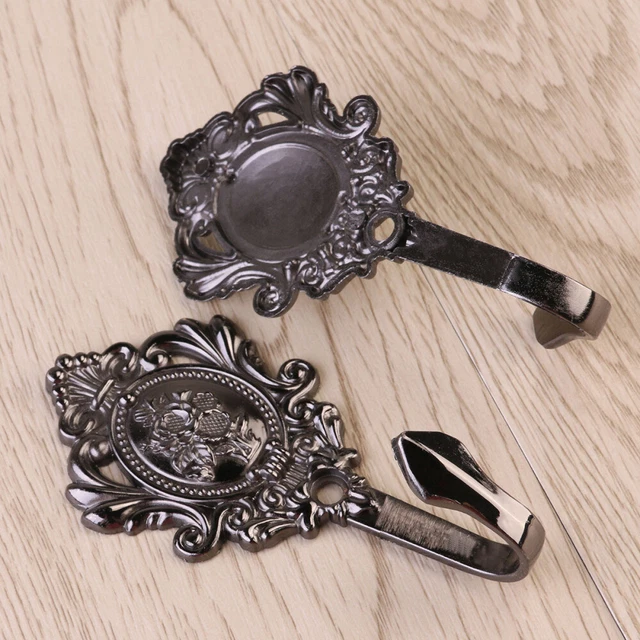2 Pcs Zinc Alloy Curtain Hook Wall Mount Clothing Rack Bracket 3