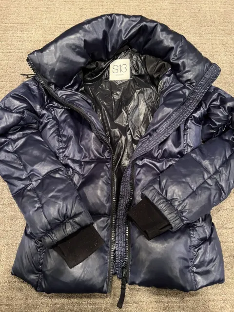 S13/NYC Women's Blue Puffer Winter Coat Jacket Size XS Girls
