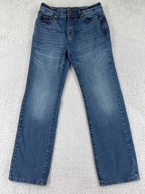 Buffalo David Bitton Pants Womens 14 Blue Denim Jeans Driven Straight Leg Cotton