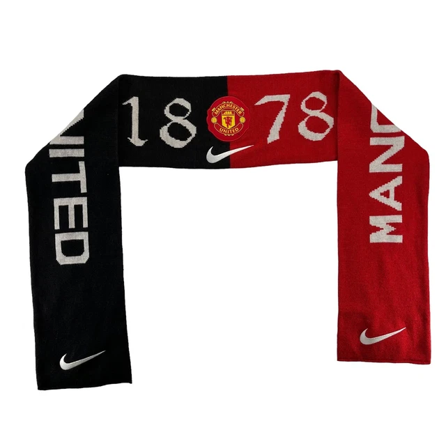 1878 Manchester United Scarf ￼ With Patch And Embroidered Nike Swoosh ￼Pre Owned
