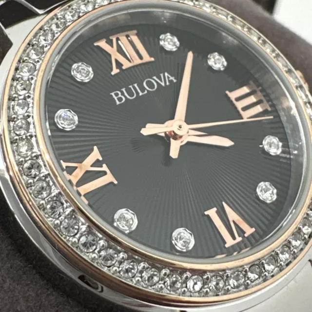 Bulova Women's Quartz Swarovski Crystal Accents Two-Tone Band Watch 28MM 98L272