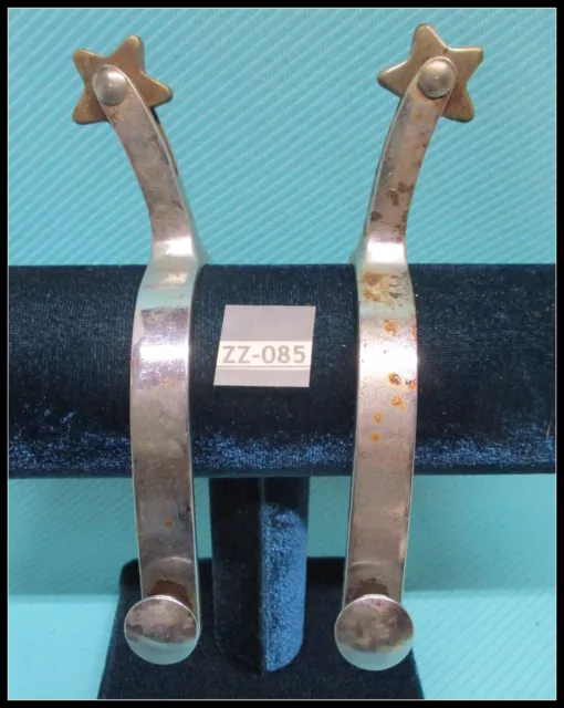 Unmarked Well Made LONG SHANKS Cowboy Using Ranch Spurs 3 1/4" spread