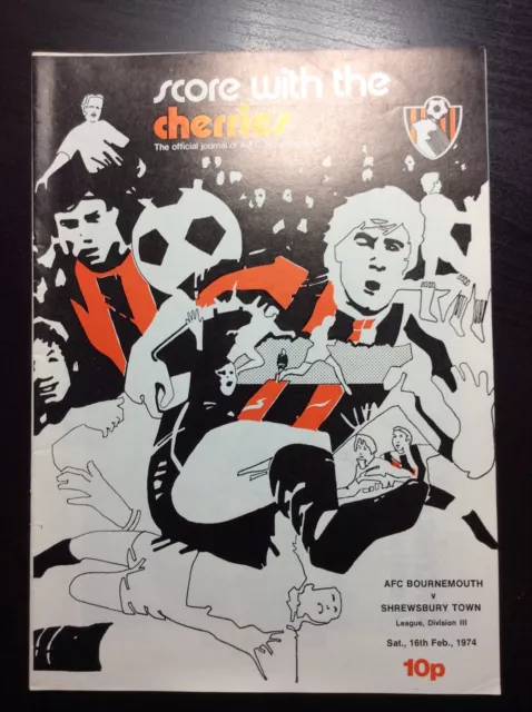 1973-74 Bournemouth v Shrewsbury Town Division 3 Programme