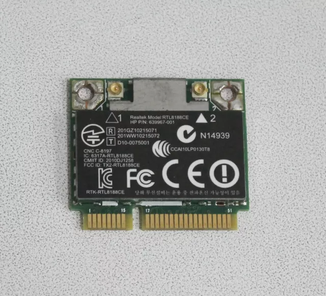 640926-001 HP WLAN Módulo - 802.11B / G/N Pcie Medio Mini Tarjeta Wifi "Grado A