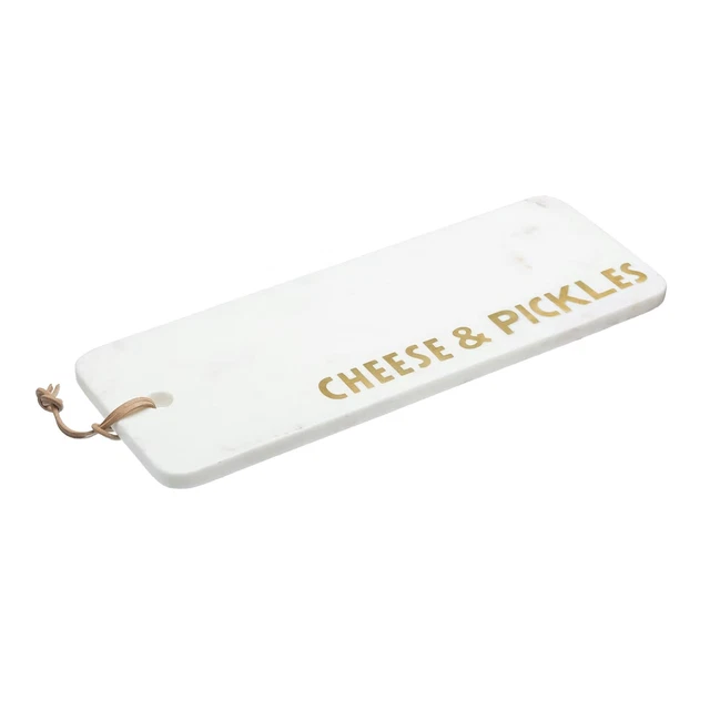 KitchenCraft Artesà rechteckiges weiß & goldfarbenes Marmor-Käsebrett