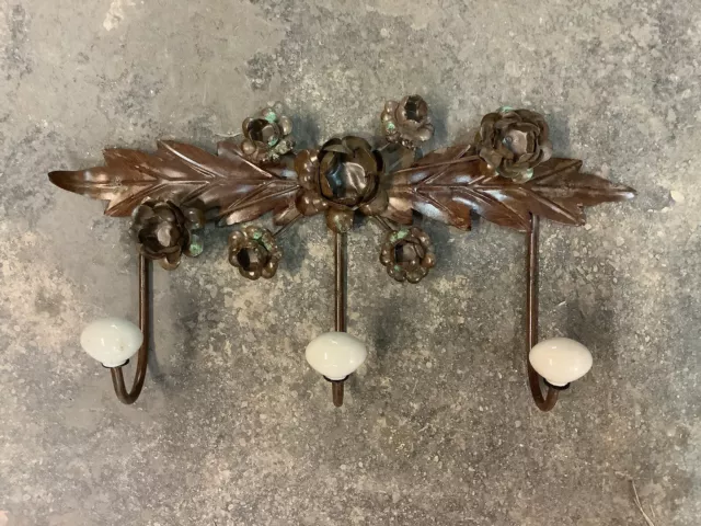 Decorative Metal & Ceramic Wall Mounted Coat Hooks ~ French Style Shabby Chic