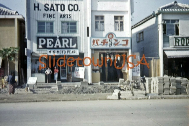 Vtg 1950's Orig Photo Slide Street Scene Sasebo Japan X1I131