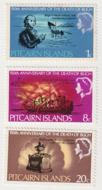 1967 Pitcairn Islands - 150th Anniversary Death Admiral Bligh - Set 3 Stamps