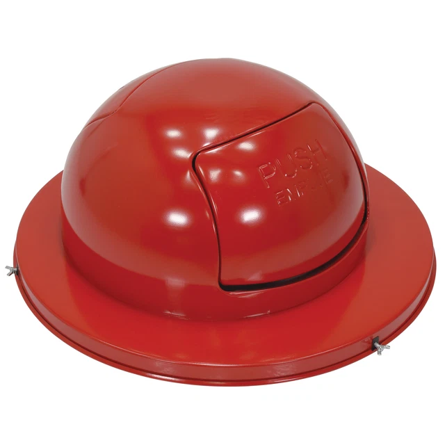 Vestil Dome Top Trash Lid Color Family Red Material Steel Lid Included