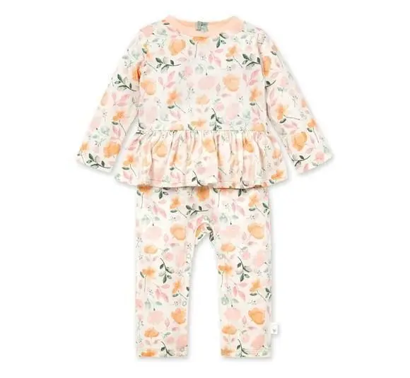 Burts Bees Baby 100% Cotton Pink One-Piece Gown (0-3M) Montana Meadow