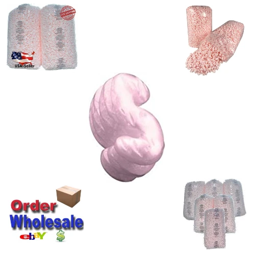 Packing Peanuts 3.5 cu ft - 1 Bag Pink Anti Static Popcorn Free Shipping