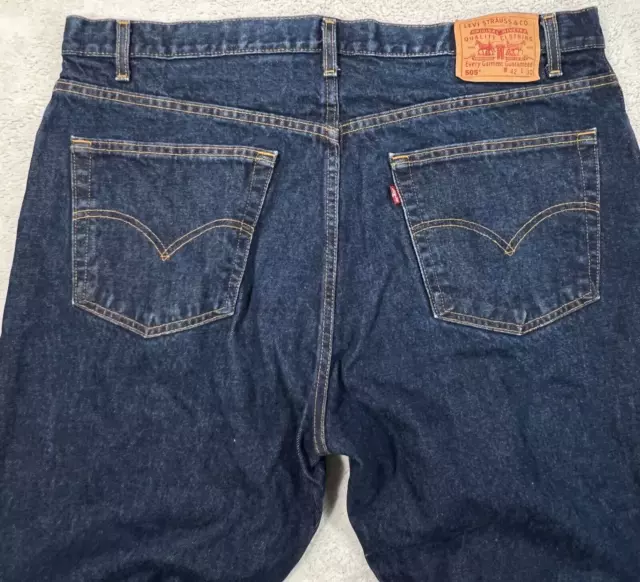 Levis 505 Jeans Mens 42x30 Blue Zip Fly Canada Regular Fit Straight Leg Y2K VTG