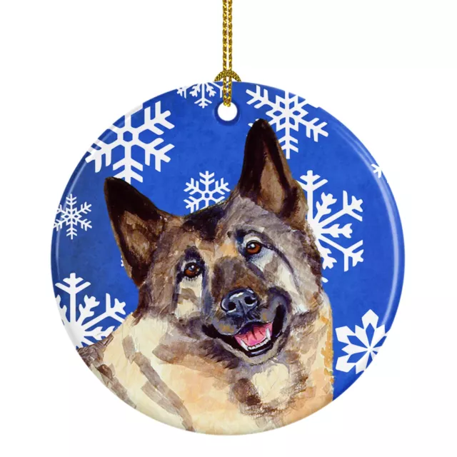 "Caroline's Treasures LH9308-CO1 Norwegian Elkhound Winter Snowflake Holiday ...