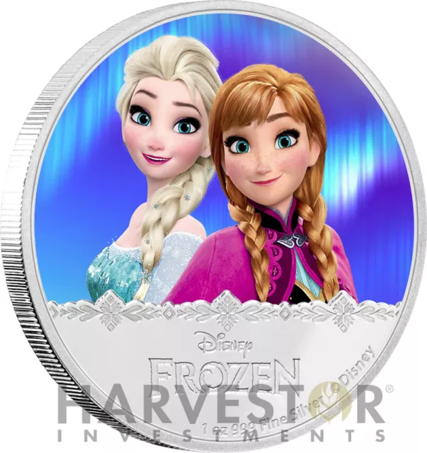 Disney Frozen - Elsa & Anna - Magic Of The Northern Lights - 1 Oz. Silver Coin