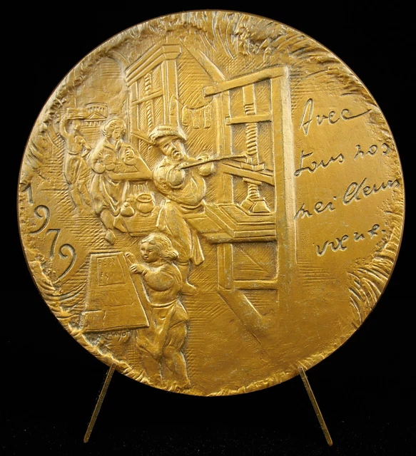 Médaille bronze Chamaillère Giscard d'ESTAING Voeux 1979