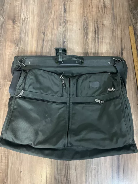 Tumi Garment Ballistic Nylon Alpha Bi Fold Suit Travel Green Bag