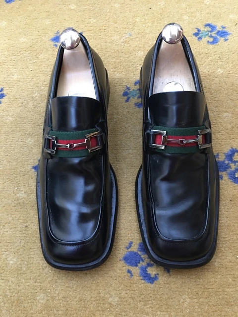 Gucci Shoes Leather Loafers Horsebit UK 7.5 US 8 41.5 Mens Web Green Red Vintage Gucci Shoes Leather Loafers Horsebit UK 7.5 US 8 41.5 Mens Web Green Red Vintage
