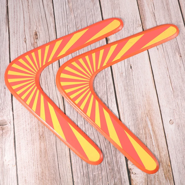 2 piezas Boomerang Madera Dardo Exterior Deporte Equipo de Madera Juego Volador