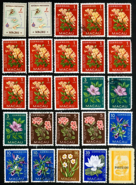 Macau Stamps Mint Lot Of 100 Stamps Unsearched Early Vintage Mostly Mint 3